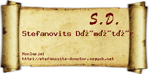 Stefanovits Dömötör névjegykártya